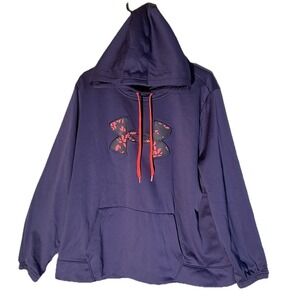 Under Armour Hoodie Womens 1X 48/50 Purple Pink Logo Pullover Sweatshirt Active